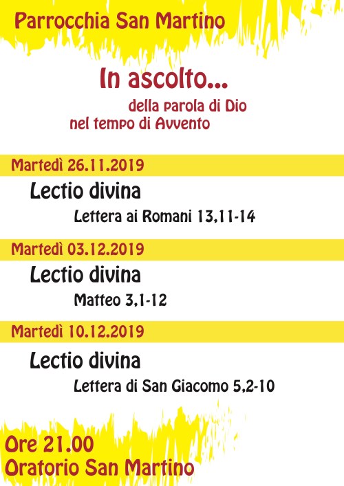 volantino incontri sulla parola avvento 2019