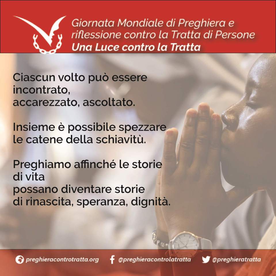 locandina giornata mondiale preghiera contro la tratta