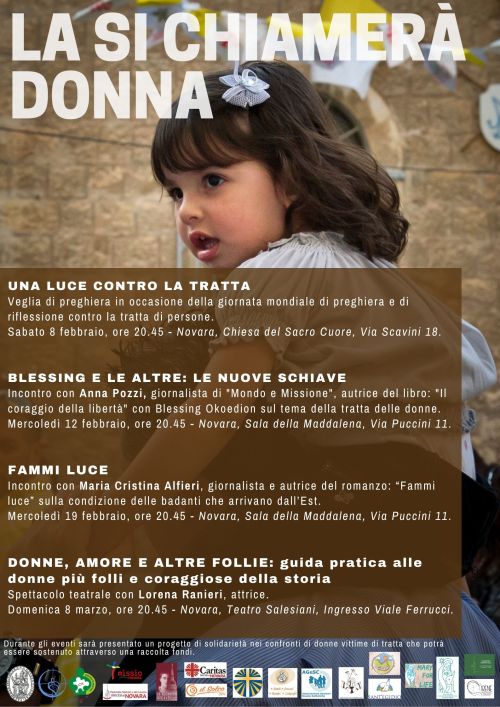 locandina incontri 'la si chiamerà donna' febbraio - marzo 2020