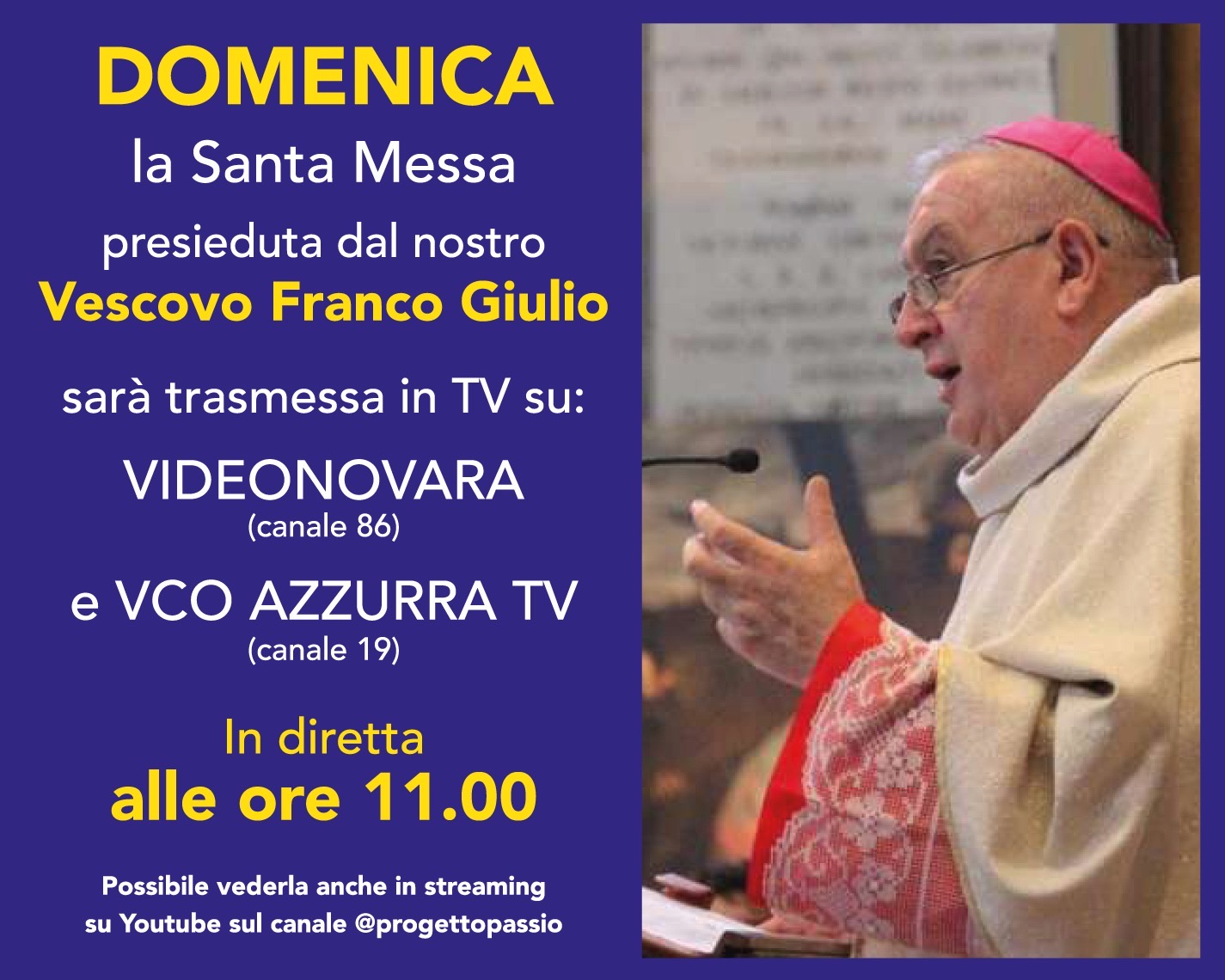banner diretta messa domenica vescovo coronavirus