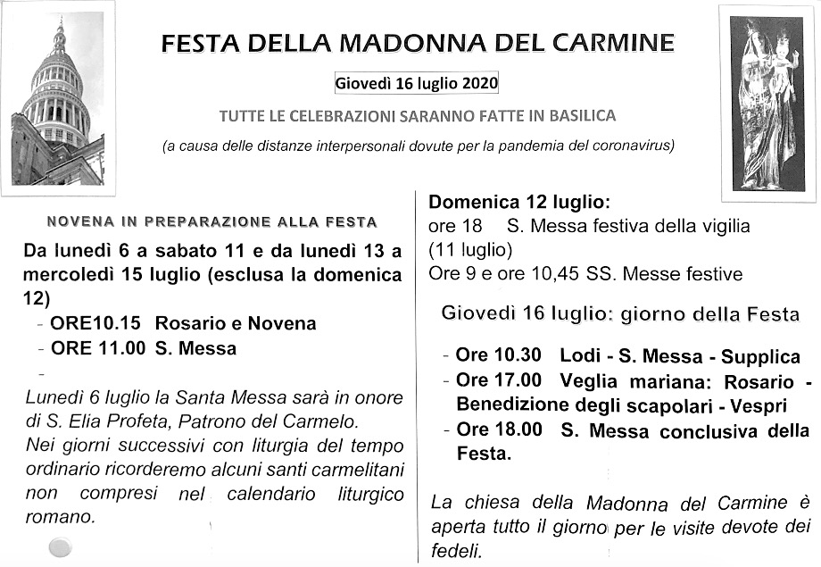 manifesto festa madonna carmine 2020